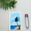 mini original painting watercolor landscape beachside